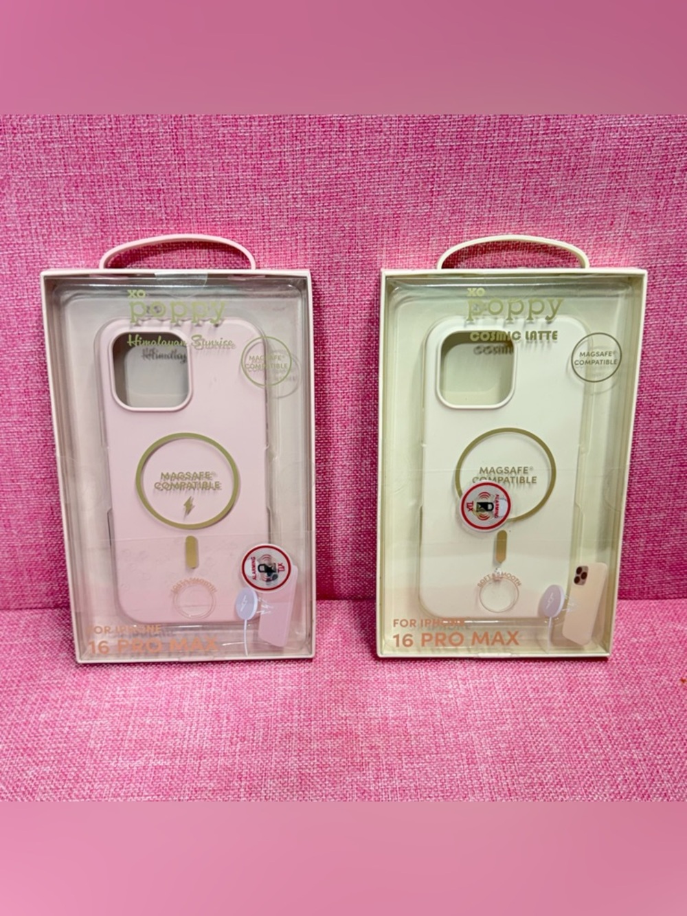 2 MagSafe Compatible iPhone 16 Pro Max Case - Pink & Cream